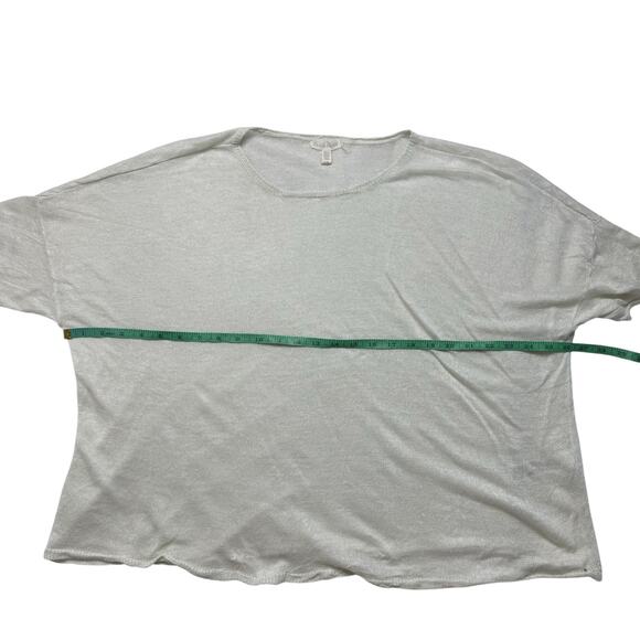EILEEN FISHER 100% Linen Pale Green Knit Top Sz Large Womens Open Weave #S16RDI - Picture 8 of 9